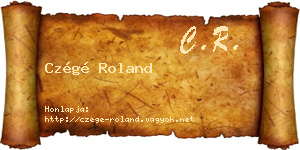 Czégé Roland névjegykártya